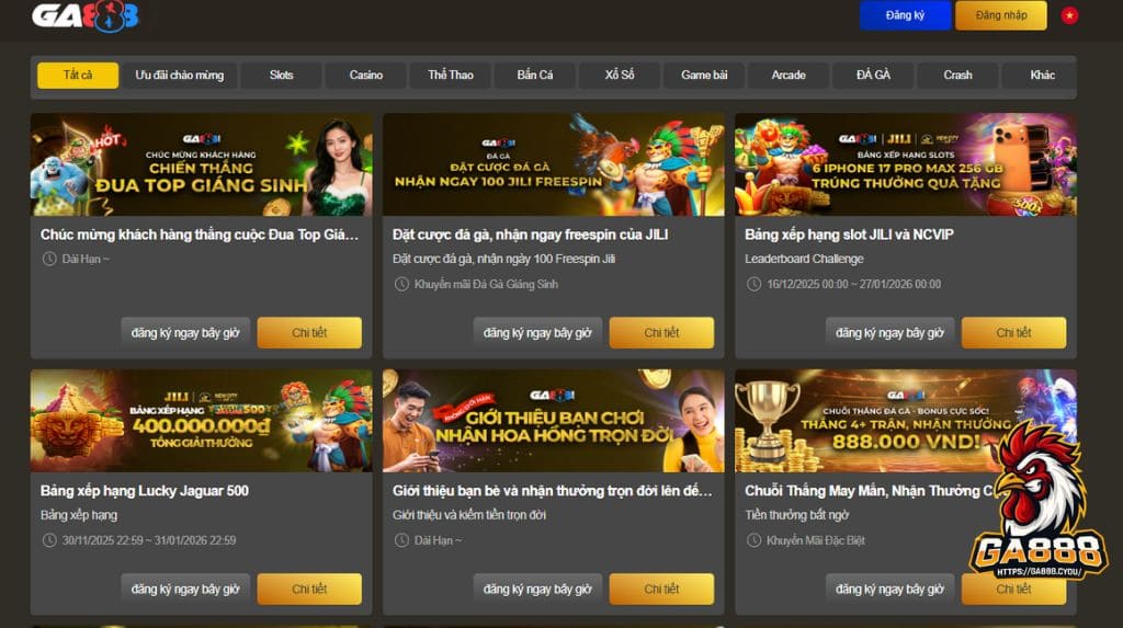 Tổng hợp khuyến mãi GA888 mới nhất 2026