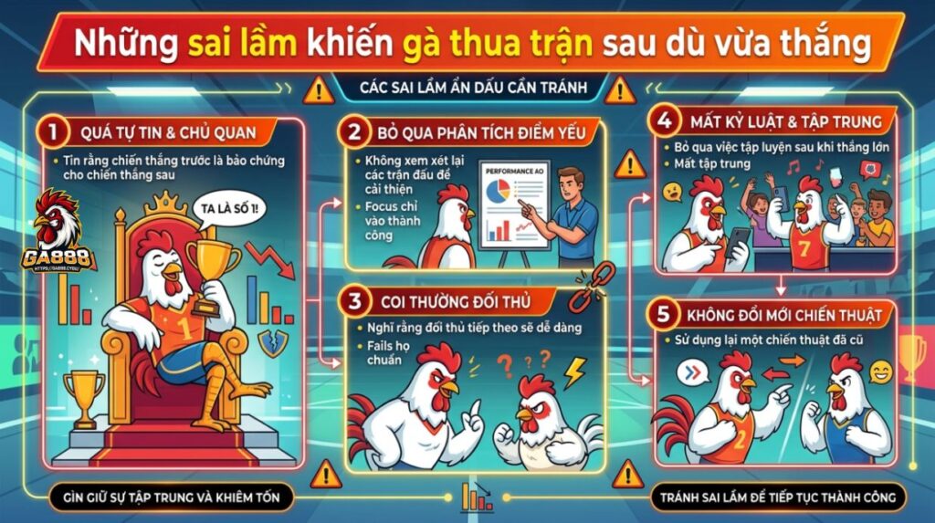 Những sai lầm khiến gà thua trận sau dù vừa thắng